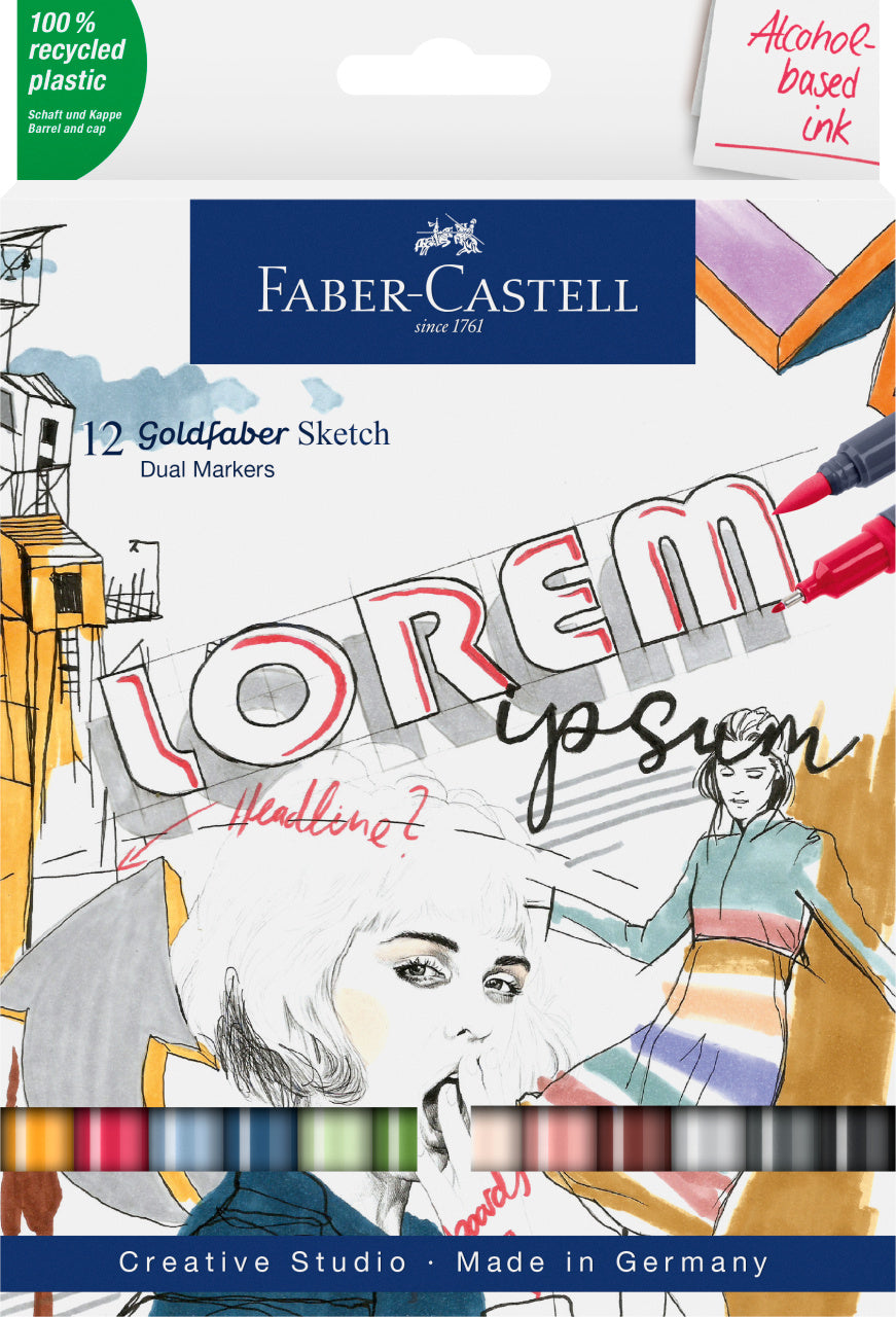 SKETCH MARKER 2 CAPETE SET 12 GOLDFABER FABER-CASTELL SKETCH MARKER 2 CAPETE SET 12 GOLDFABER FABER-CASTELL